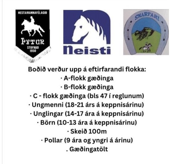 Gæðingamót Þyts og úrtaka hestamannafélaganna Þyts, Snarfara og Neista