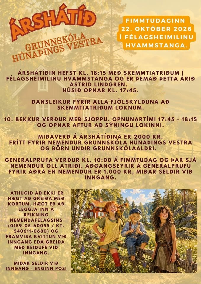 Árshátíð Grunnskóla Húnaþings vestra