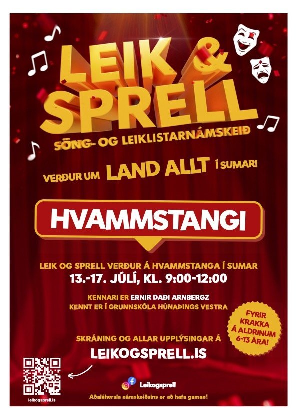 Leik og Sprell söng- og leiklistarnámskeið á Hvammstanga