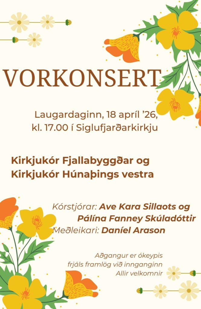 Vorkonsert Kirkjukórs Húnaþings vestra í Sigulfjarðarkirkju