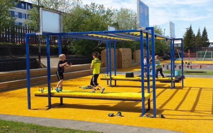 Mynd frá Laugalækjarskóla af samskonar braut