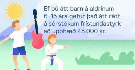Sérstakur styrkur til íþrótta- og tómstundastarfs barna