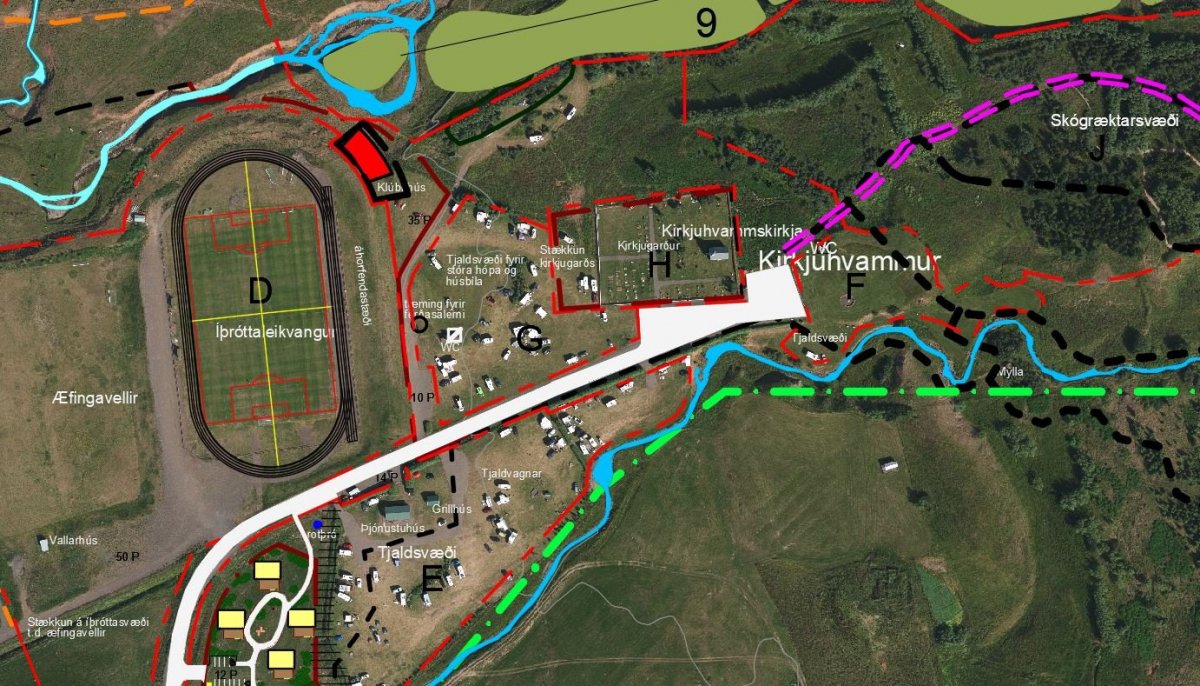 Framtíðarsýn íþrótta- og útvistarsvæðisins í Kirkjuhvammi