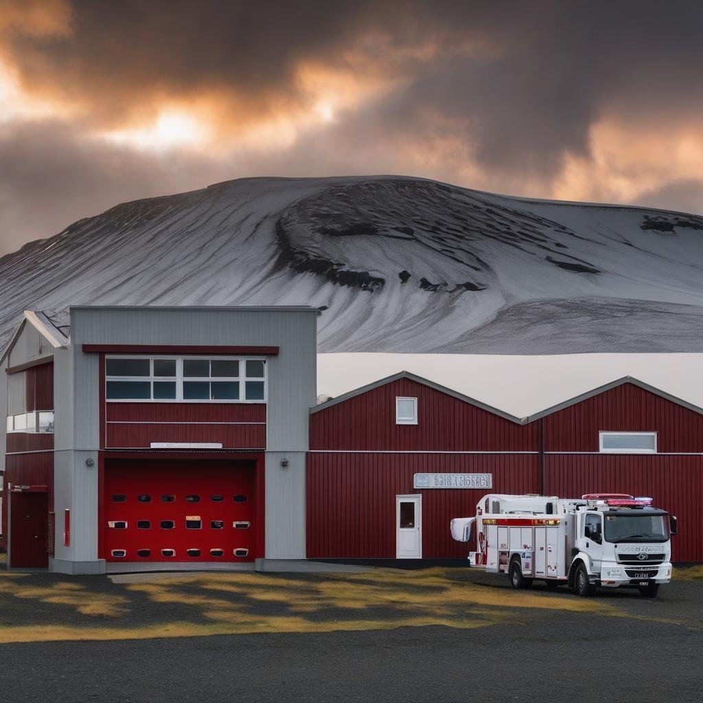 Gervigreindin gerir tillögu að þessu útliti björgunarmiðstöðvar :)