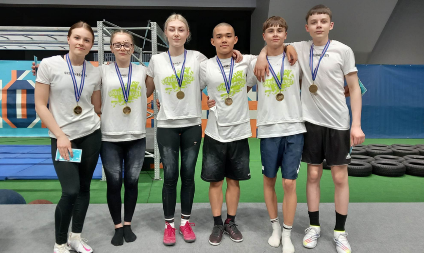 Lið Grunnskóla Húnaþings vestra í SKólahreysti 2023 (mynd úr föstudagspósti grunnskólans).