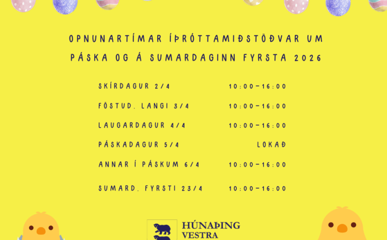 Opnunartímar íþróttamiðstövar um páskana og á sumardaginn fyrsta