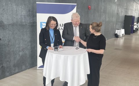 Frá undirritun samkomulags við innviðaráðuneyti og HMS í Hörpu, 14. mars 2024.
