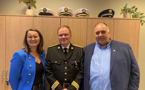 Unnur Valborg Hilmarsdóttir sveitarstjóri, Birgir Jónasson lögreglustjóri og Þorleifur Karl Eggertss…