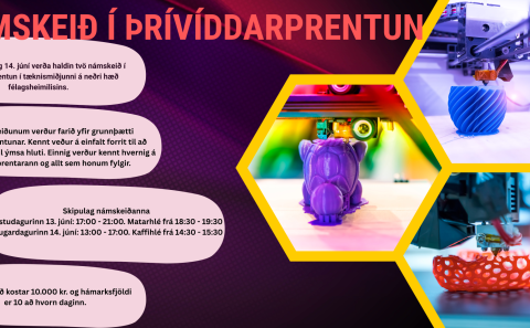 Námskeið í 3D prentun - síðasti séns að skrá sig!