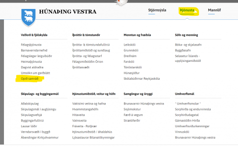 Samráðstengill á heimasíðu hjá fjölskyldusviði