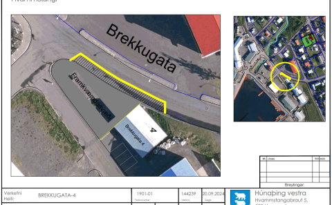 Tilkynning um þrengingu vegar við Brekkugötu 4