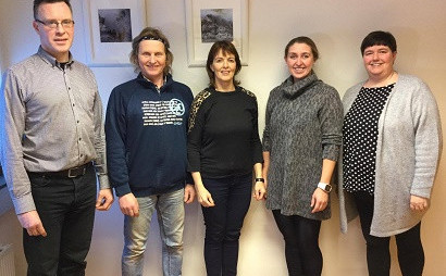 Frá vinstri :Sr. Magnús Magnússon fulltrúi kirkjunnar, Skúli Einarsson, Ólöf Ólafsdóttir, Sveinbjörg…